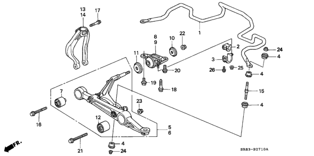 1994 Honda Civic Front Lower Arm Diagram