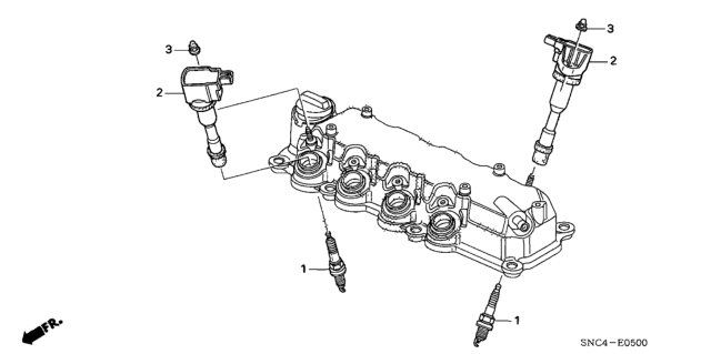 2006 Honda Civic Spark Plug (Ilfr6J-11K) (Ngk) Diagram for 12290-RMX-003