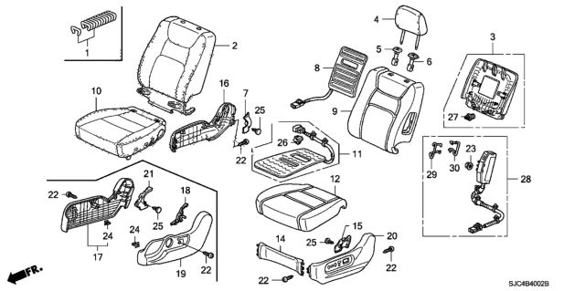 2012 Honda Ridgeline Pad, L. FR. Seat-Back Diagram for 81527-SJC-L31
