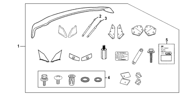 2012 Honda CR-Z Mugen- Wing Spoiler Diagram