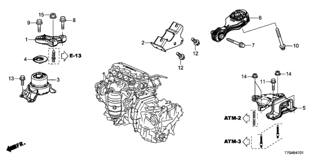 2016 Honda HR-V Engine Mounts Diagram