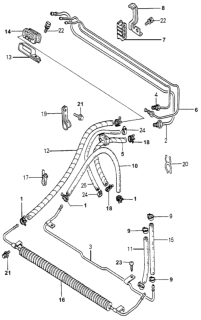 1980 Honda Accord Clamp, Power Steering Hose Diagram for 91466-671-010