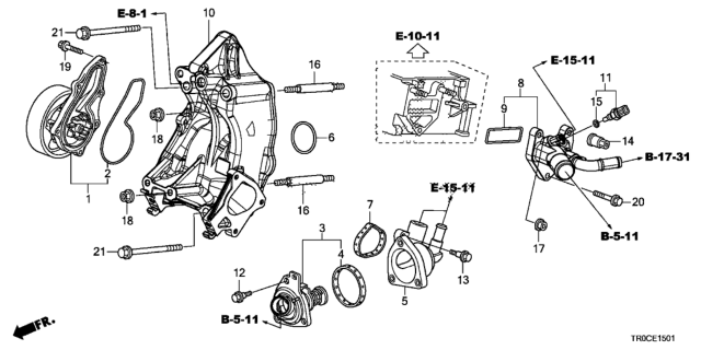 2014 Honda Civic Water Pump (2.4L) Diagram