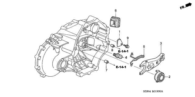 2005 Honda Accord Fork, Clutch Release Diagram for 22821-PYZ-000