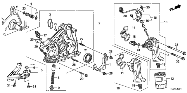 2009 Honda Accord Oil Pump (V6) Diagram