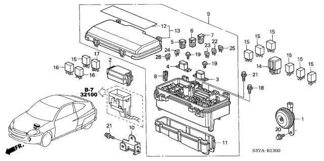 2004 Honda Insight Cover (Lower) Diagram for 38252-S3Y-J01