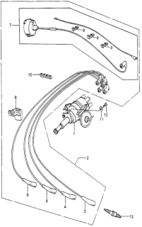 1980 Honda Prelude Distributor Assembly (D4S8-03) Diagram for 30100-689-662