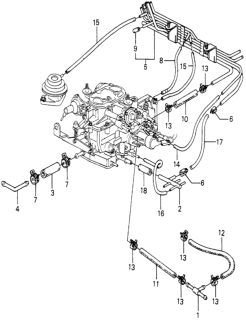 1980 Honda Civic Pipe A, Install Diagram for 17400-PA6-671