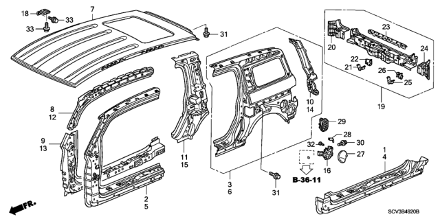 2005 Honda Element Lid, Fuel Filler (Warm Gray Metallic) Diagram for 74420-SCV-A10ZA