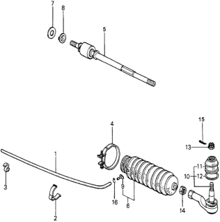 1979 Honda Accord Washer, Tie Rod Stopper Diagram for 53535-601-000