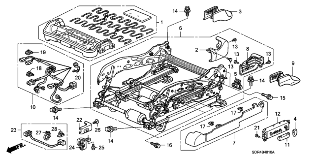 2007 Honda Accord Hybrid Front Seat Components (Driver Side) Diagram