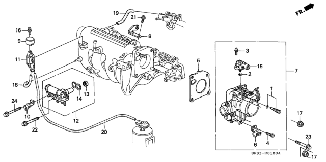 1995 Honda Civic Gasket, Throttle Body (Ishino Gasket) Diagram for 16176-P05-A01