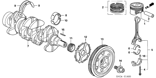 2009 Honda Civic Crankshaft - Piston Diagram