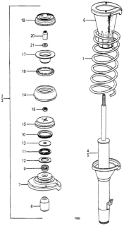1980 Honda Prelude Shock Absorber Assembly, Right Front Diagram for 51601-692-953