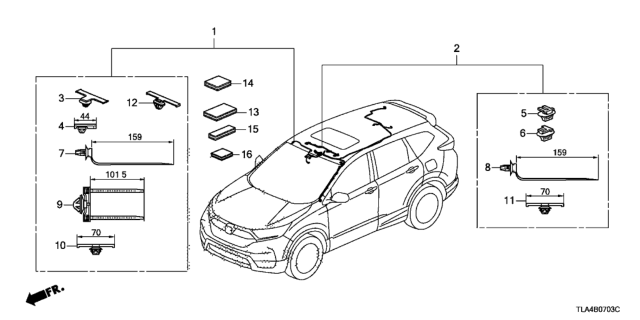2018 Honda CR-V Wire Harness, Interior Diagram for 32155-TLC-A00