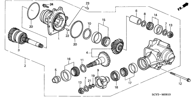 2004 Honda Element Bearing, Special Taper (40X76.2X16) Diagram for 91122-PPS-003