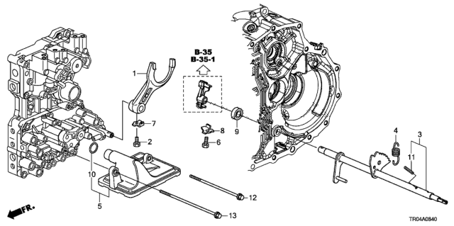 2012 Honda Civic Shaft Comp, Control Diagram for 24410-RZ2-000