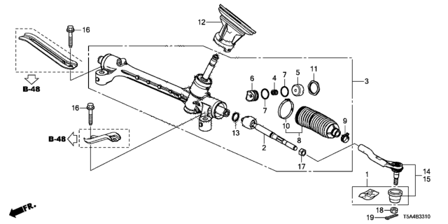 2015 Honda Fit Box Assembly, Steering Gear (Driver Side) Diagram for 53400-T5R-A01
