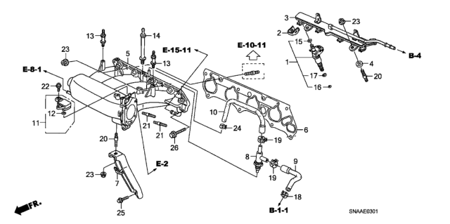 2009 Honda Civic Stay, In. Manifold Diagram for 17125-RRB-A00
