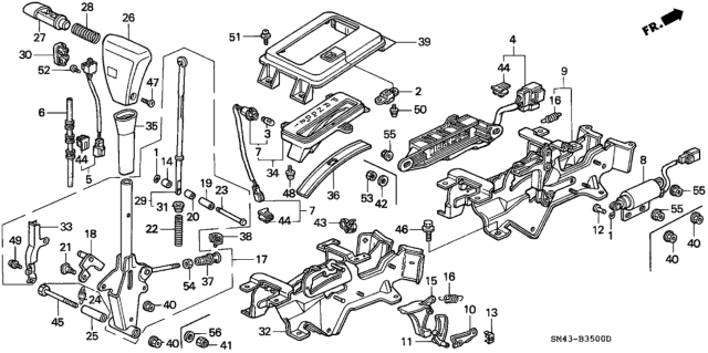 1990 Honda Accord Switch Assembly, Automatic Transaxle Gear Position Diagram for 35700-SM4-A91