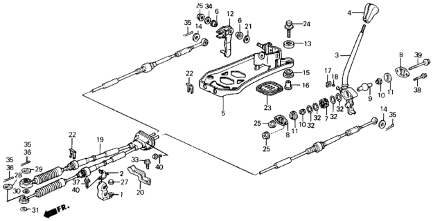1989 Honda Prelude Plate, Gear Transmission Change Diagram for 74642-SF1-000