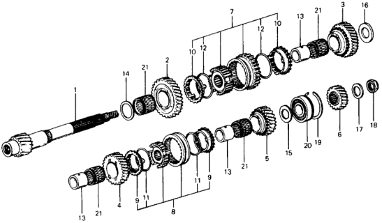 1977 Honda Civic Ring, Synchronizer Blocking Diagram for 23642-634-020