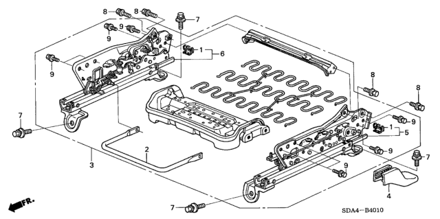 2003 Honda Accord Adjuster, L. Slide (Outer) Diagram for 81660-SDA-A11