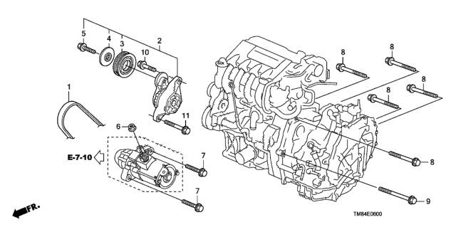 2013 Honda Insight Belt, Water Pump (Mitsuboshi) Diagram for 19230-RBJ-004