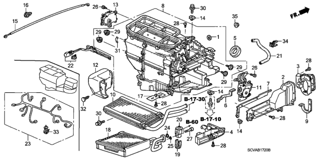 2010 Honda Element Sub-Heater Unit Diagram for 79106-SCV-A02