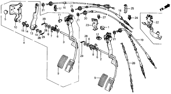 1990 Honda Prelude Accelerator Pedal Diagram
