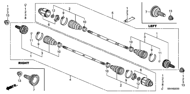 2008 Honda Pilot Shaft, Rear Axle Diagram for 42332-STW-A01
