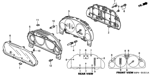 2001 Honda Civic Case Assembly Diagram for 78120-S5P-L11