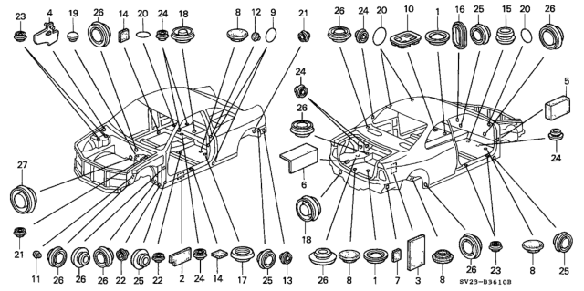 1997 Honda Accord Grommet Diagram