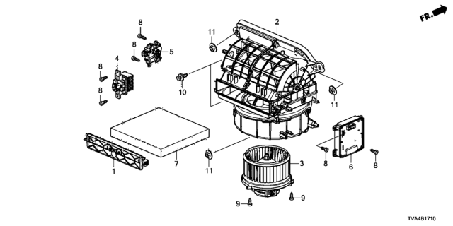 2018 Honda Accord Computer Assy., Auto Air Conditioner Diagram for 79600-TVA-A41