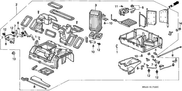 1993 Honda Civic Core, Heater Diagram for 79110-SR3-A01