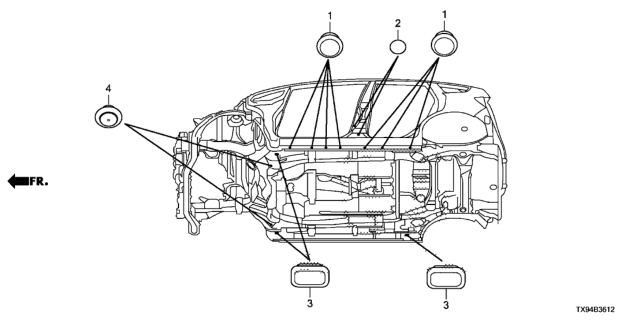 2014 Honda Fit EV Grommet (Lower) Diagram