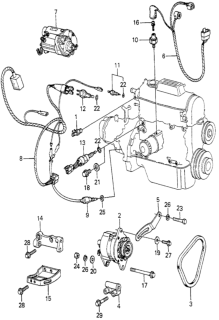 1981 Honda Accord Wire Harness, Alternator Diagram for 38765-671-020