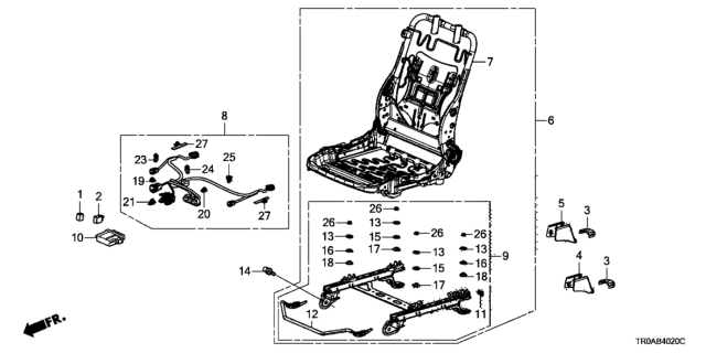 2013 Honda Civic Sensor, Seat Weight Diagram for 81166-TR6-L01