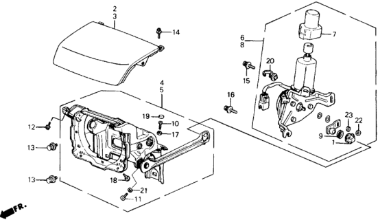 1988 Honda Prelude Motor, L. Retractable Diagram for 76180-SF1-S01