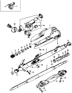 1973 Honda Civic Shaft, Steering Diagram for 53310-634-671