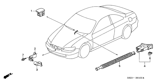 1998 Honda Accord Sensor Assy., In Car *NH264L* (CLASSY GRAY) Diagram for 80530-S84-A41ZD