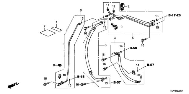 2018 Honda Fit Pipe, Air Conditioner Diagram for 80321-T5R-A01
