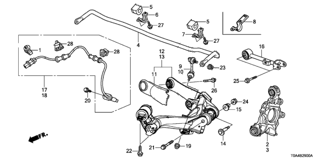 2015 Honda CR-V Sensor Assembly, Rear Diagram for 57470-T0B-A01