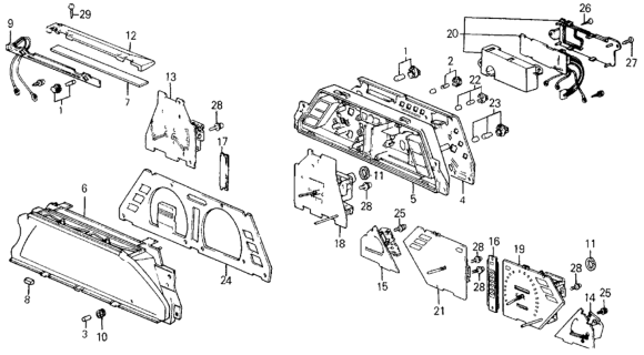 1985 Honda Civic Tachometer Assembly (Denso) Diagram for 37250-SB3-004