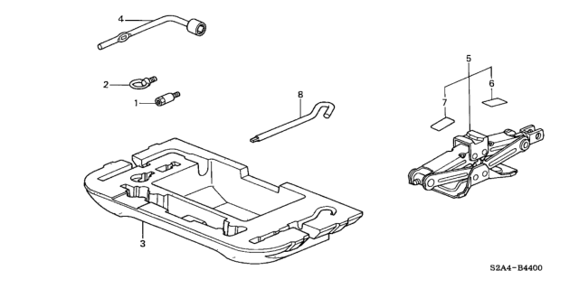 2006 Honda S2000 Extension, Towing Hook Diagram for 74717-S2A-000