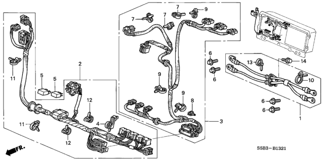 2004 Honda Civic Cable, Pdu In. Diagram for 1F110-PZA-003