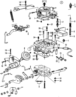 1976 Honda Civic Screw Set, Idle Adjusting Diagram for 16016-634-670