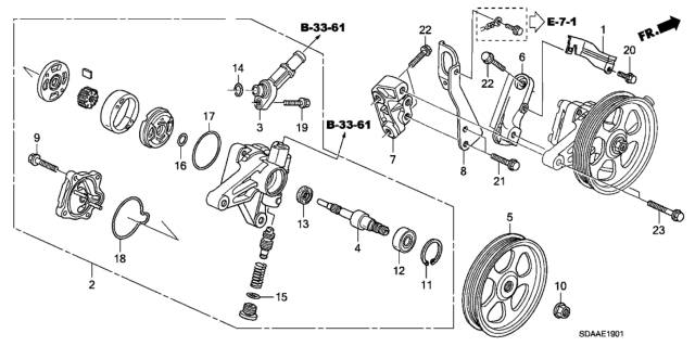 2007 Honda Accord P.S. Pump - Bracket (V6) Diagram