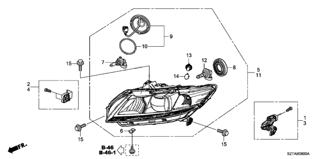 2013 Honda CR-Z Headlight Diagram