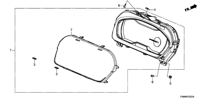 2020 Honda Insight Meter Assembly, Combination (Rewritable) Diagram for 78100-TXM-A02